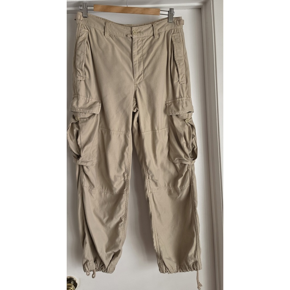 Tna Cargo Pants Women Size 6 Beige Cotton Casual Streetwear Trousers Slacks